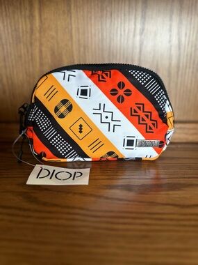 DIOP Waist Belt Bag Geometric Blk Wht Orange Fanny Pack NWT 9x5x2  Unisex